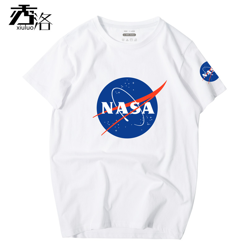 秀洛官网旗舰店NASA联名短袖T恤男潮牌美国航天局宇航员半袖衣服