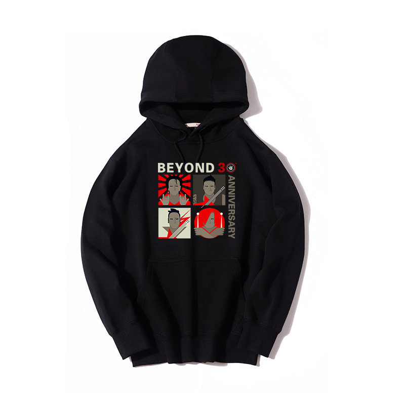 秀洛beyond乐队经典致敬黄家驹卫衣男衣服上衣秋冬连帽宽松连帽衫