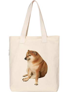 狗狗柴犬doge神烦狗表情包书包单肩包购物袋手提包手拎背包帆布包