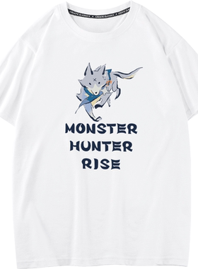 秀洛小怪兽恐龙衣服Monster Hunter Rise短袖崛起T恤男女怪物猎人