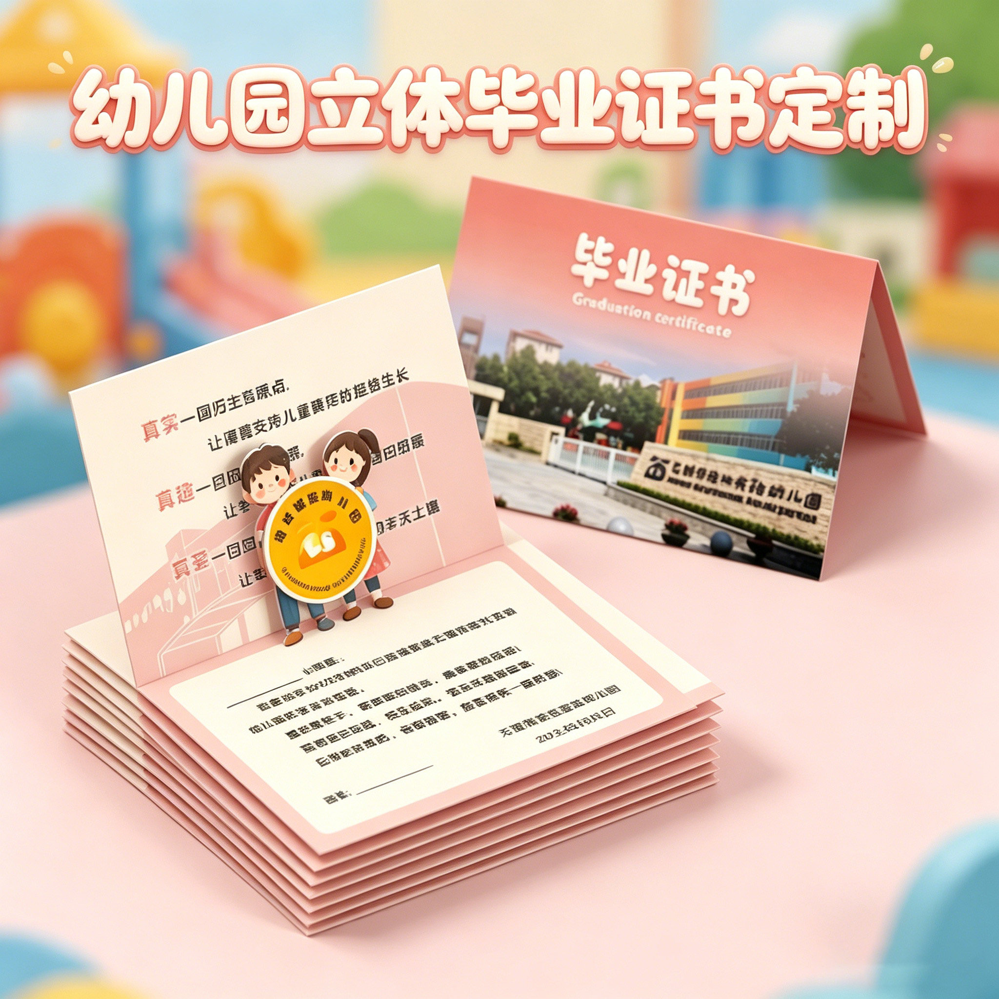 幼儿园立体异形毕业结业证书定制绘画美术舞蹈培训新生入学通知书