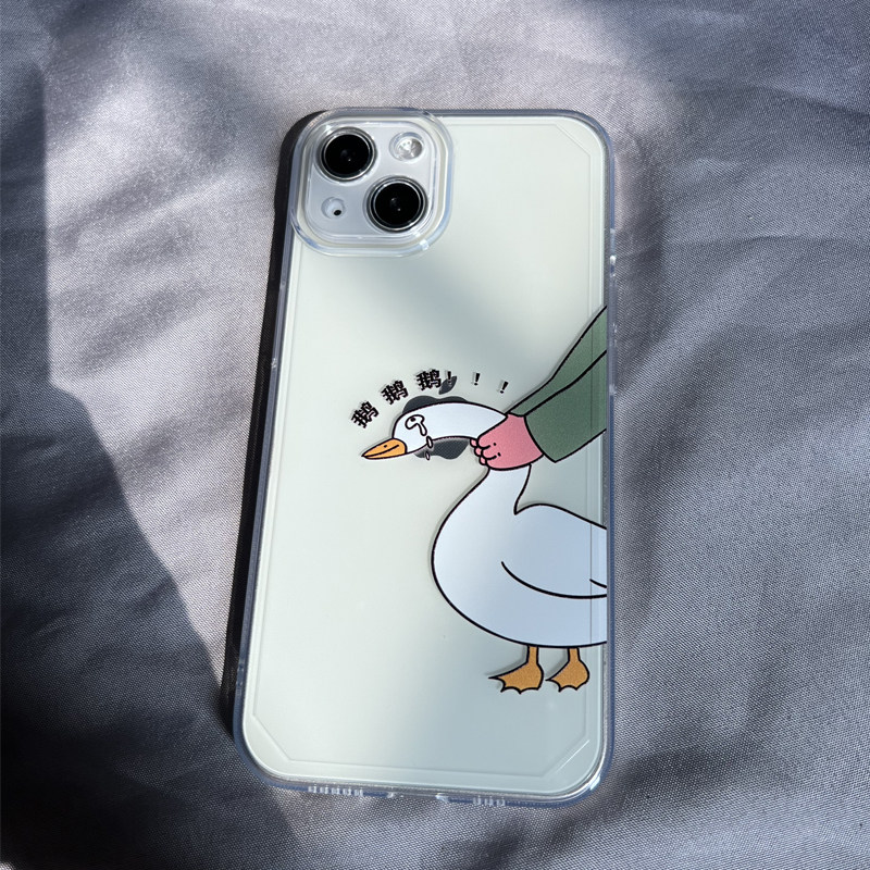 恶搞沙雕大鹅苹果12pro手机壳镜头全包iphone13mini/14max/11promax透明硅胶软8plus/7/6s/xr/xsmax保护套