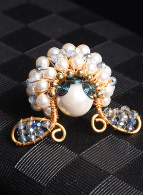 原创手工制作国风刀马旦吊坠项链戏曲京越剧珍珠水钻耳饰花旦青衣