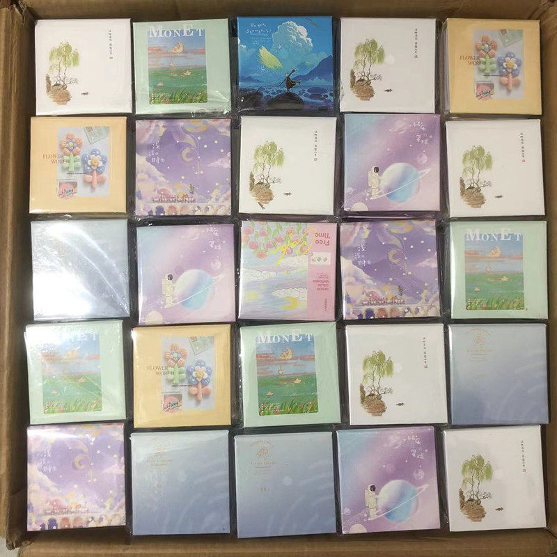 加厚200页空白纸 便签本可撕 硬壳正方形办公 小记事本随身留言本