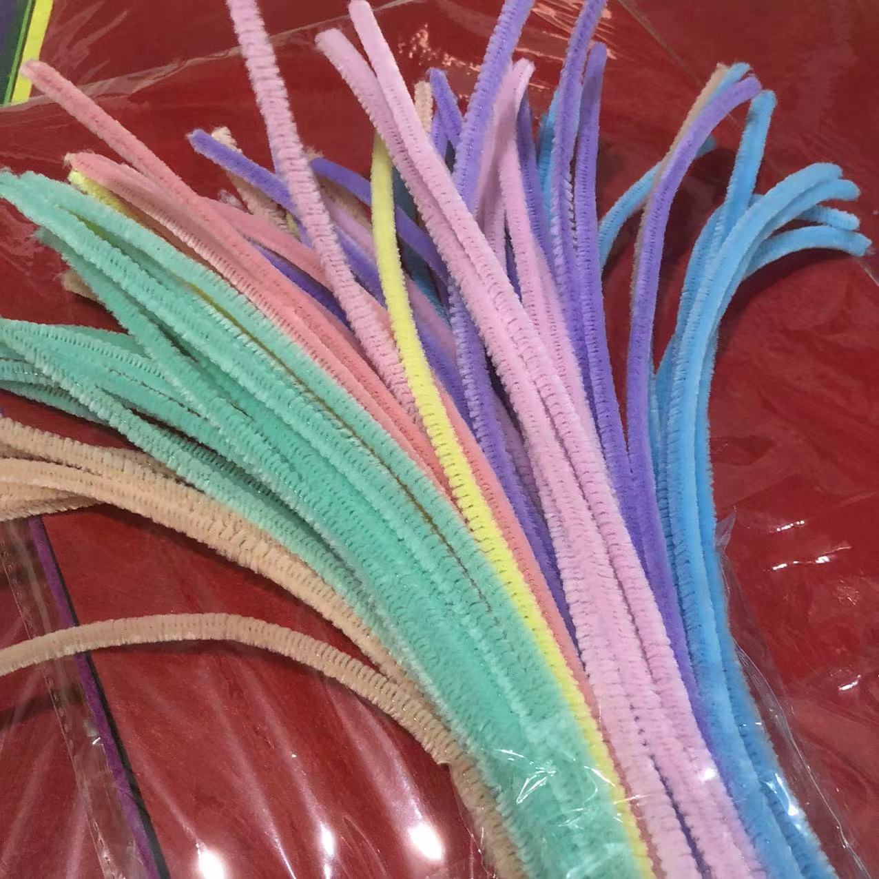 马卡龙色手工DIY扭扭棒毛条毛根