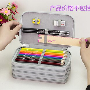 蜡笔收纳专用铅笔的盒子彩铅美术笔包袋放装专用水彩笔布彩色