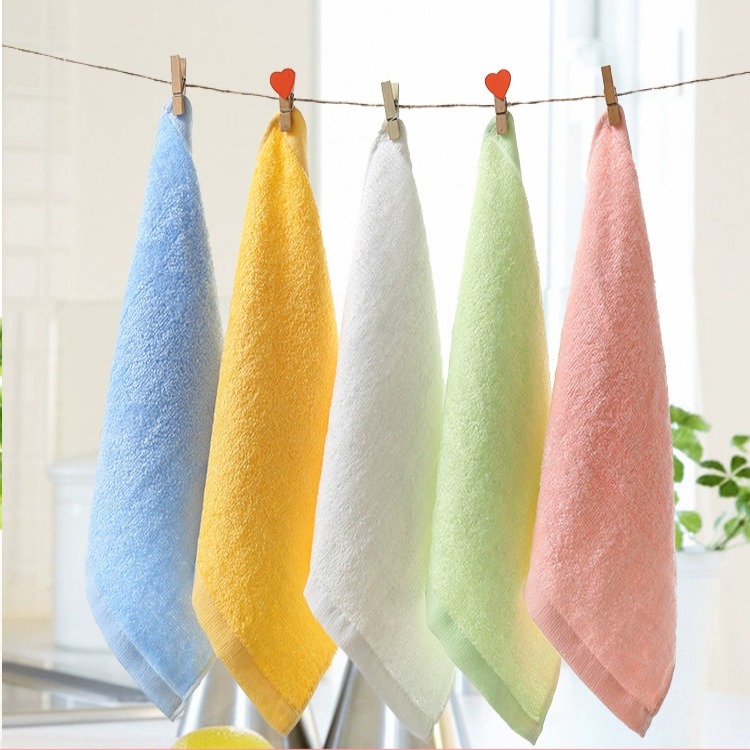 毛巾小号儿童洗澡棉家用吸水不掉毛小方巾柔软宝宝洗脸专用面巾