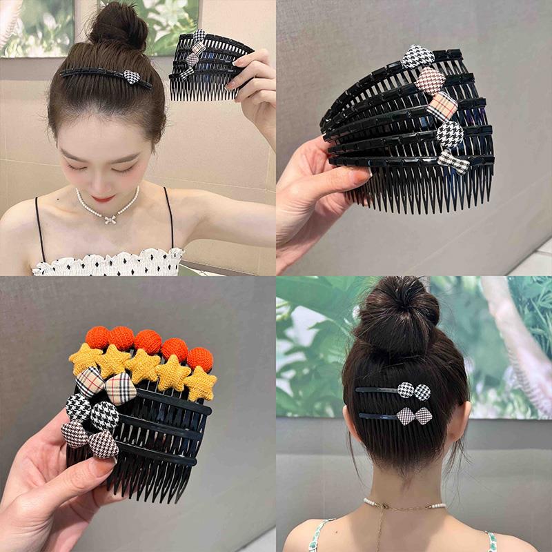 碎发梳倒插梳发卡防滑女侧边刘海前夹梳后脑勺夹头顶梳子简约发饰