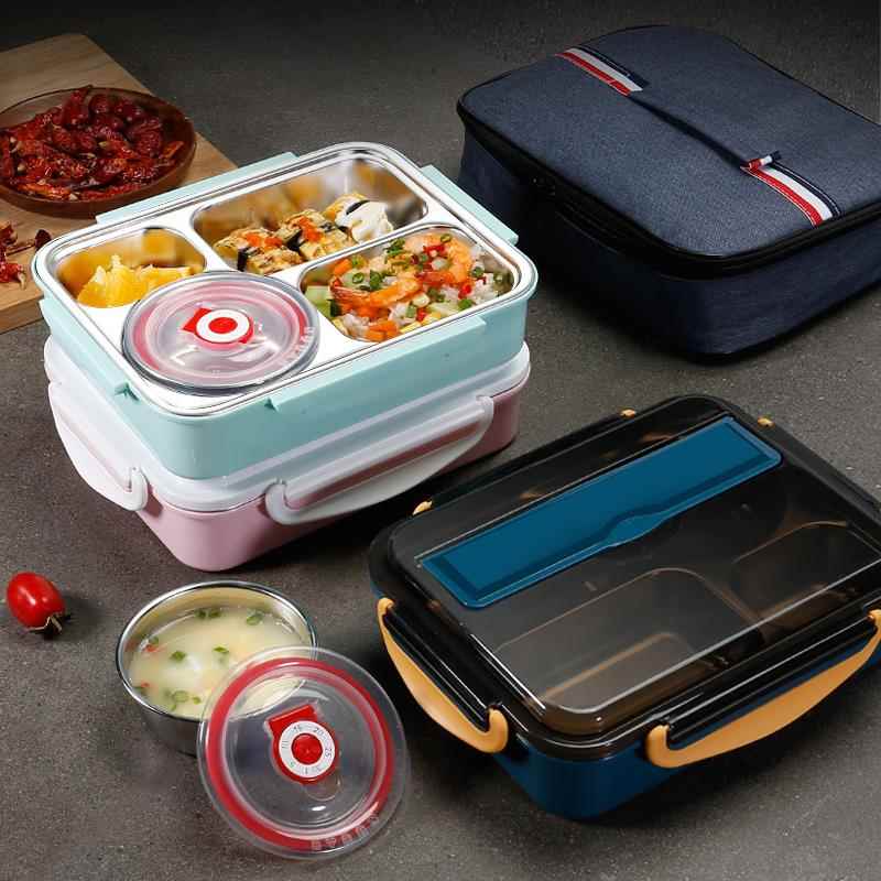 饭盒大容量超大分格特大号2l以上男士套装简约带盖保温2.5l中学生