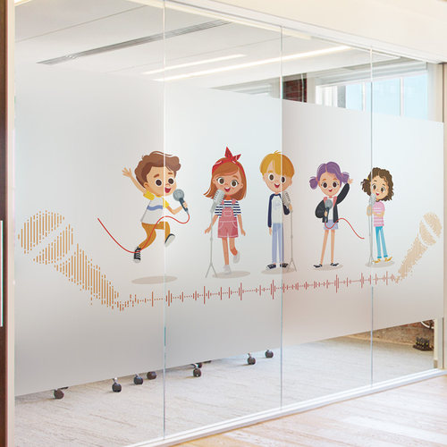 口才主持人培训班隔断玻璃贴膜