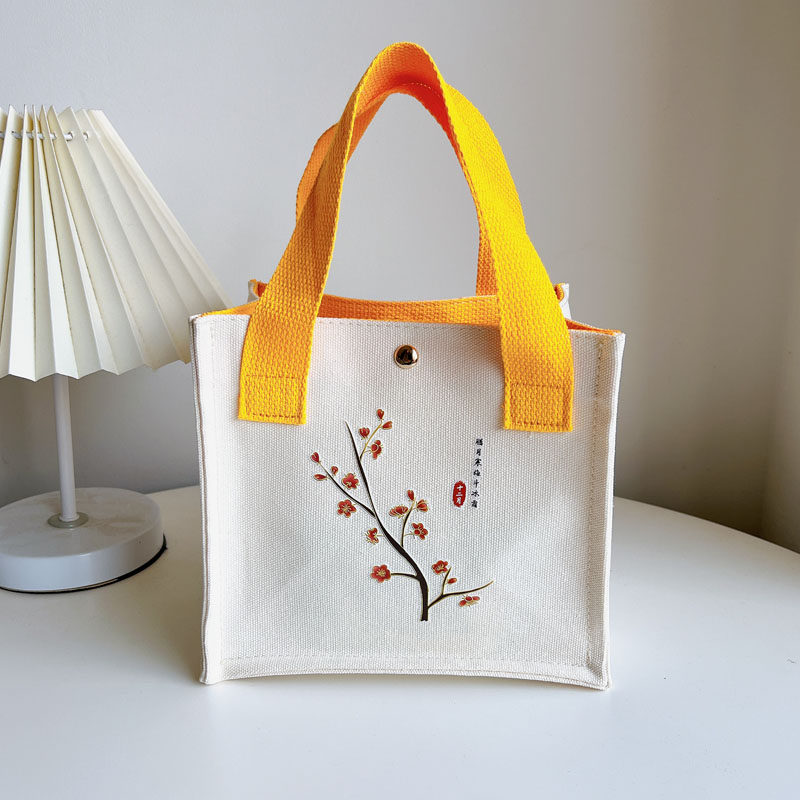 手提包小方包女包休闲包饭盒袋便当包手拎小包帆布包印刷logo定制