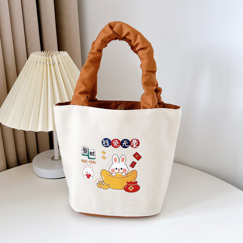 2025新款帆布包手拎手机包便当上班族手提包女帆布袋定制女包小包