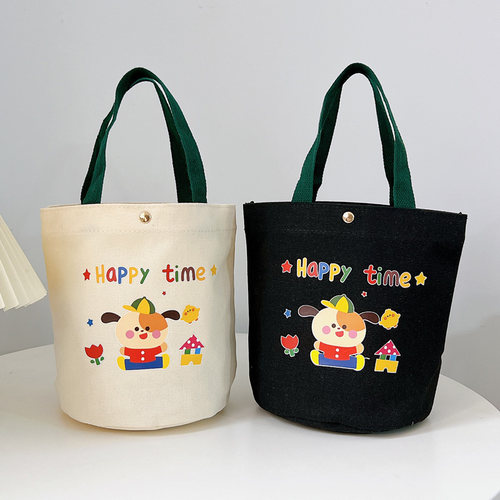 水桶包帆布包女包小包便当包饭盒袋妈咪包手提包定制印logo手拎包