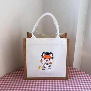 凯旋者麻布袋diy手绘黄麻购物袋便当包手提袋子定制印logo帆布女