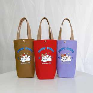 水杯袋手提袋简约雨伞保温杯保护套收纳包女包小帆布袋定制印logo