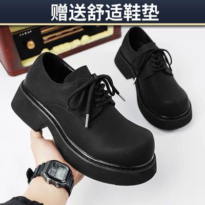 韩版cleanfit德比鞋男款大头休闲皮鞋男士增高男鞋厚底英伦风皮鞋