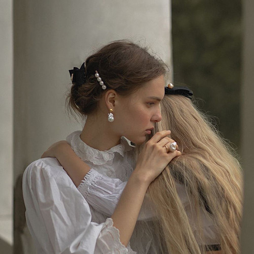 天然珍珠边夹刘海半丸子头买2送1