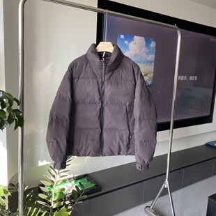 美式高货青年扎染冬季男加厚保暖羽绒服立领拉链短款外套90绒潮