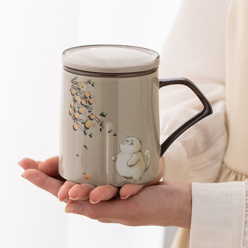 萌宠图案治愈泡茶杯大容量可定制