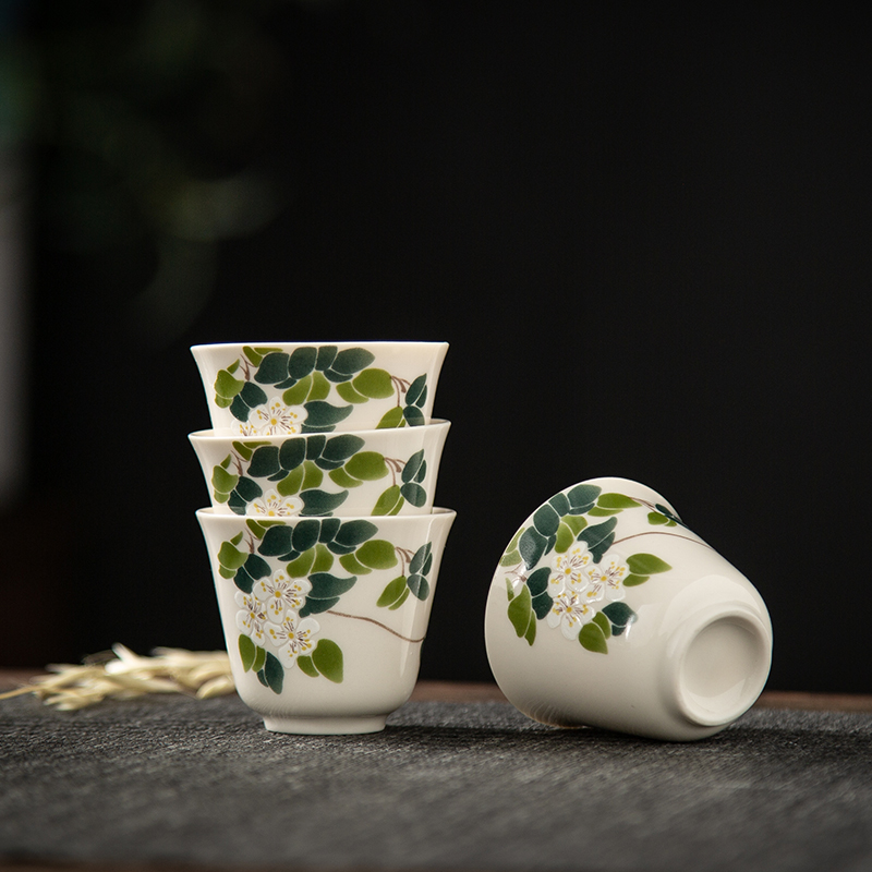 日式风复古草木灰主人功夫茶杯