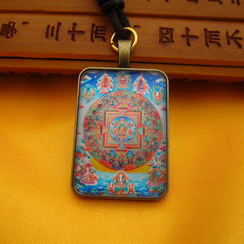 YC2369新款古青铜藏地释迦牟尼佛坛城唐卡合金佛牌吊坠法会小挂牌