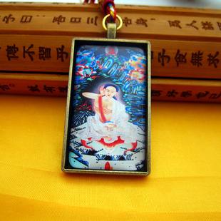 YC4838藏地密勒日巴尊者唐卡古青铜合金佛牌挂坠法会结缘吊坠定制