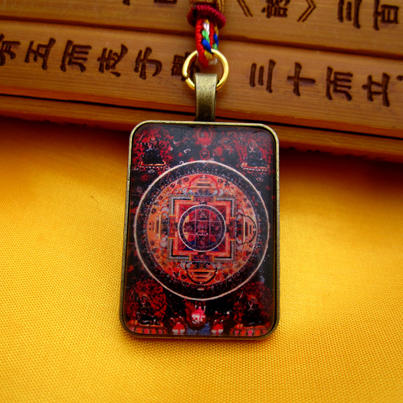 YC2319新款古青铜藏地大威德金刚坛城唐卡合金佛牌吊坠法会饰品