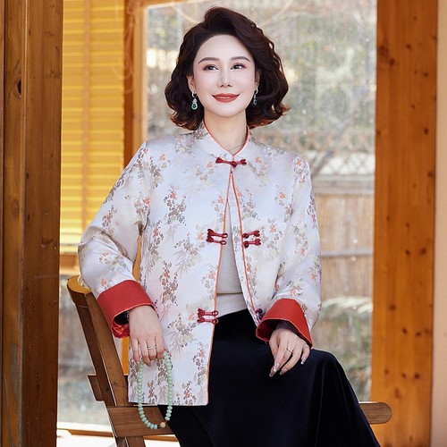 新中式唐装中国风女装独特上衣超好看宋锦盘扣外套2024早秋款新款