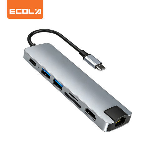 宜客莱（ECOLA）CB11GY  多功能七合一拓展坞电脑笔记本通用 Type C接口