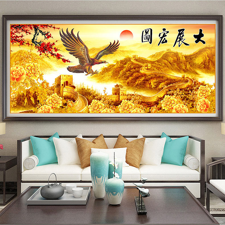 大展宏图钻石画5d满钻2026新款客厅大幅风景画十字绣商铺钻石绣