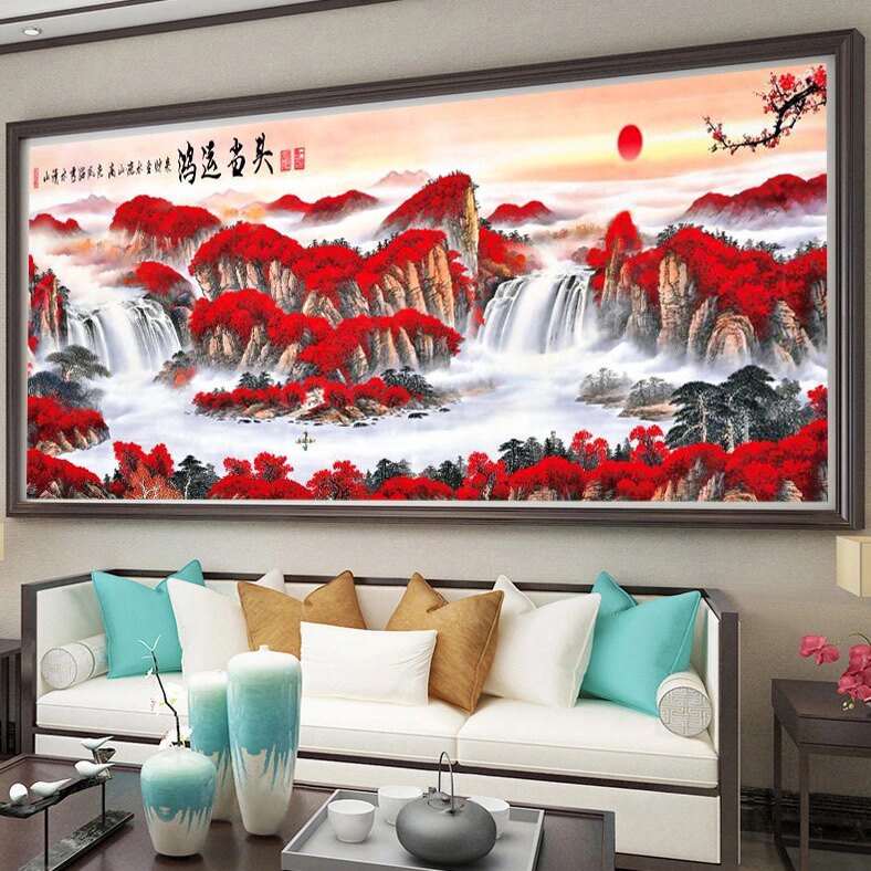 2026新款高端大气5D满钻鸿运当头钻石画十字绣客厅办公室大幅字画