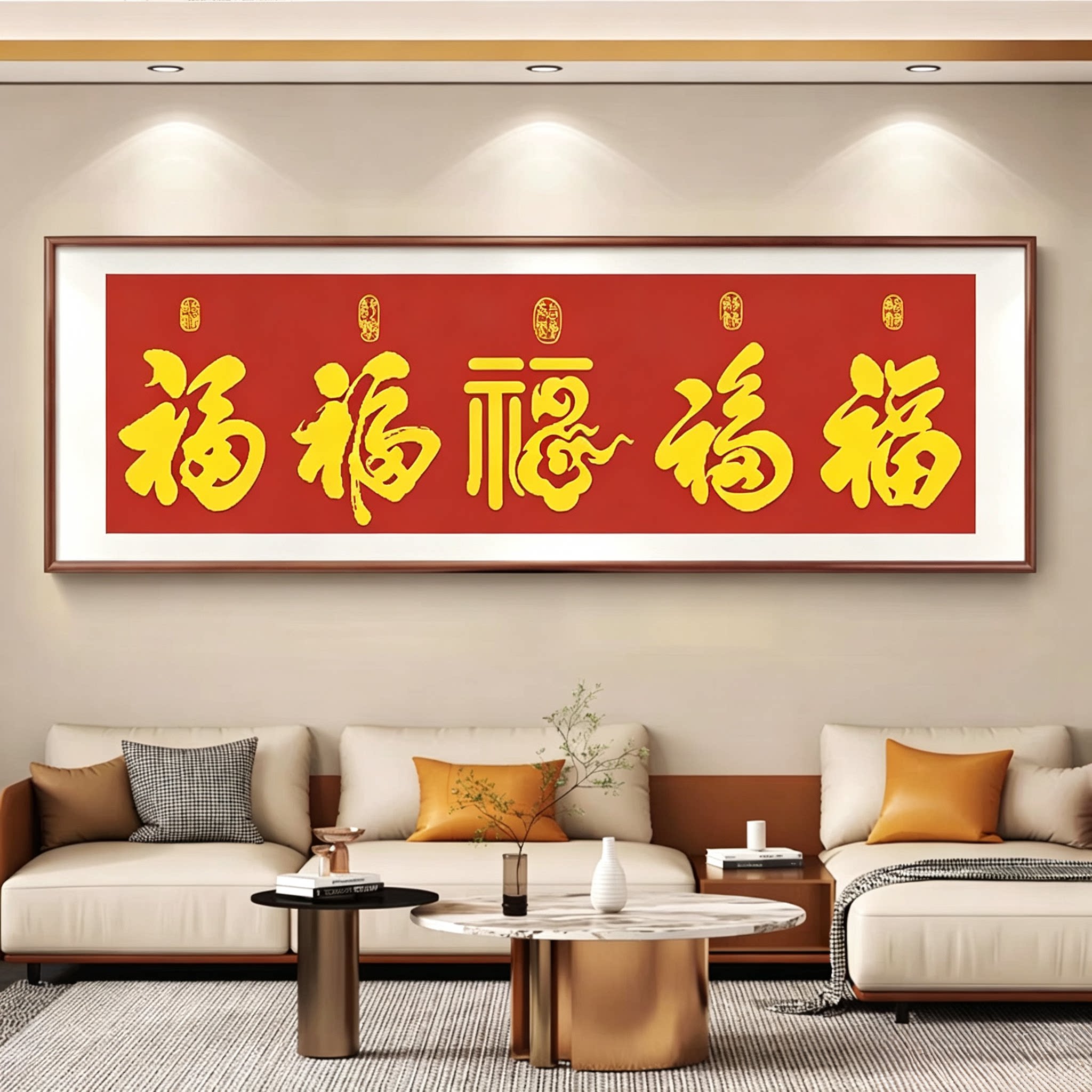 十字绣五福临门2026新款中国风福字客厅办公室店铺挂画手工线绣