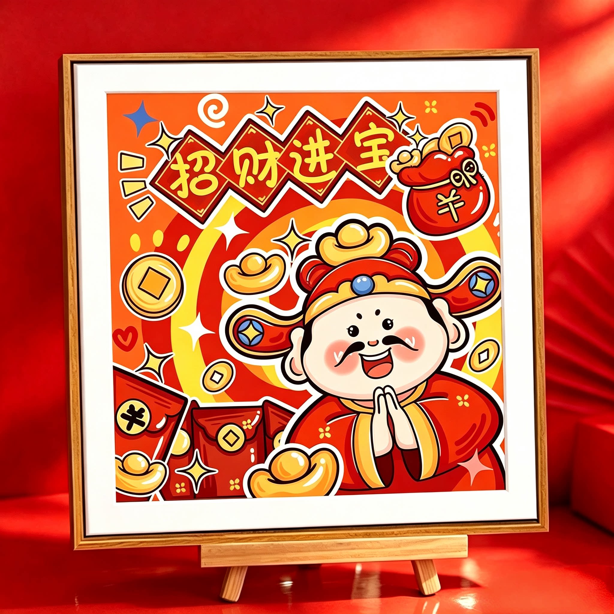 招财进宝十字绣财神爷2026新款客厅餐厅办公室商铺自己绣寓意好