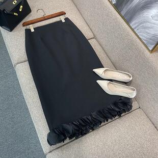 百搭包臀一步裙洋气花瓣裙子女 时尚 AURORA轻奢高端2025年春季 新款