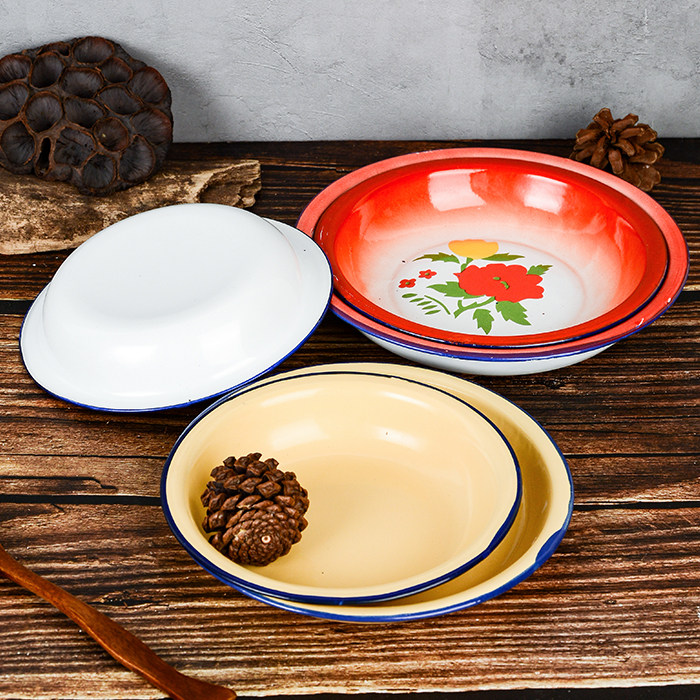 14-24cm黄色怀旧传统老式搪瓷盘子火锅串碟怀旧主题饭店小吃碟白,餐饮具,盘,淘宝优惠券,粉丝福利购,淘宝优惠卷