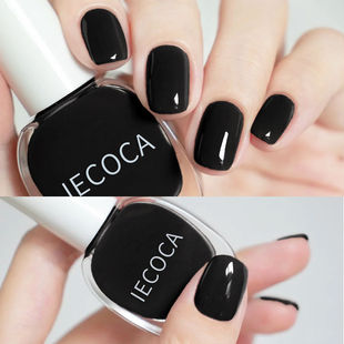 A鸭鸭黑色指甲油免烤脚趾速干持久免考亮黄黑皮显白美甲油补漆油