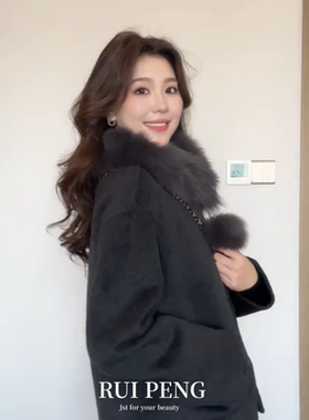 气质灰色毛绒围巾女冬季仿狐狸毛皮草高级感领饰毛毛保暖围脖护颈