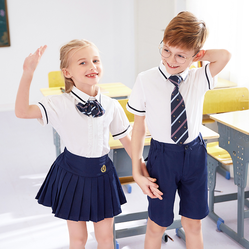 小学生校服夏季套装英伦学院风新款幼儿园园服演出服班服校服定制