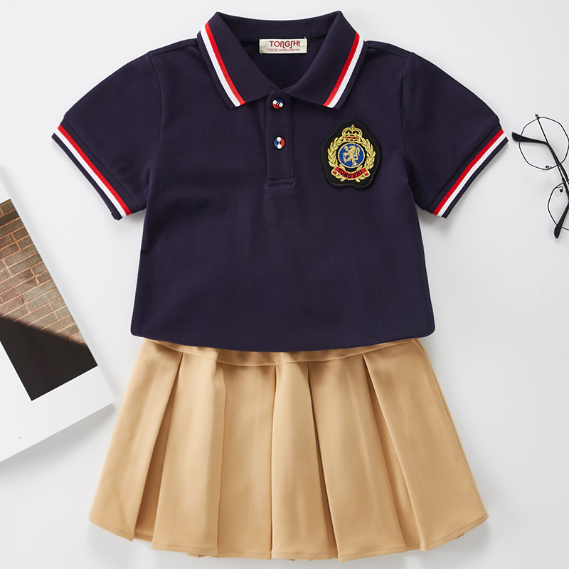 夏季運動英倫透氣T恤衫學院校服幼兒園園服班服棉舒適單上衣