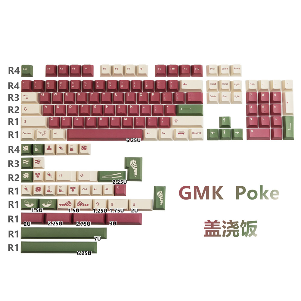 GMKPoke盖浇饭键帽复古樱桃高