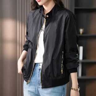 原形气质休闲短外套女2026春季 小个子夹克外套飞行员棒球服 新款