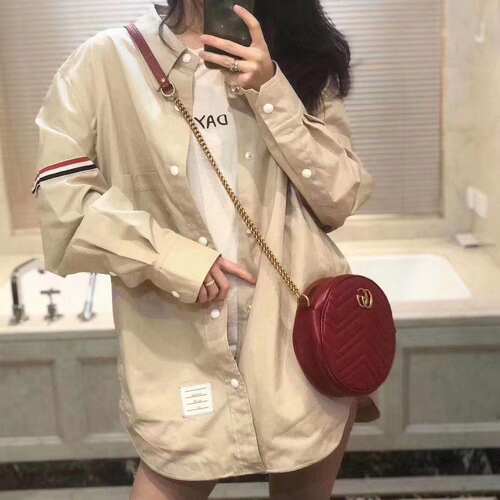 tb双袖标藏青色情侣装男女同款