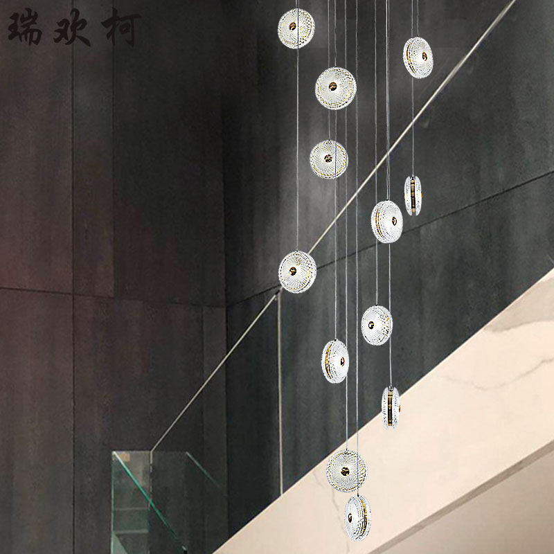 简约现代北欧复式楼梯长吊灯 loft公寓吊灯 别墅楼梯灯楼梯吊灯