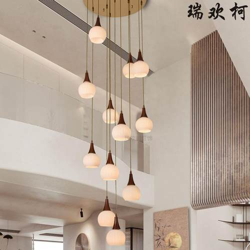 中古风复式楼大吊灯客厅灯