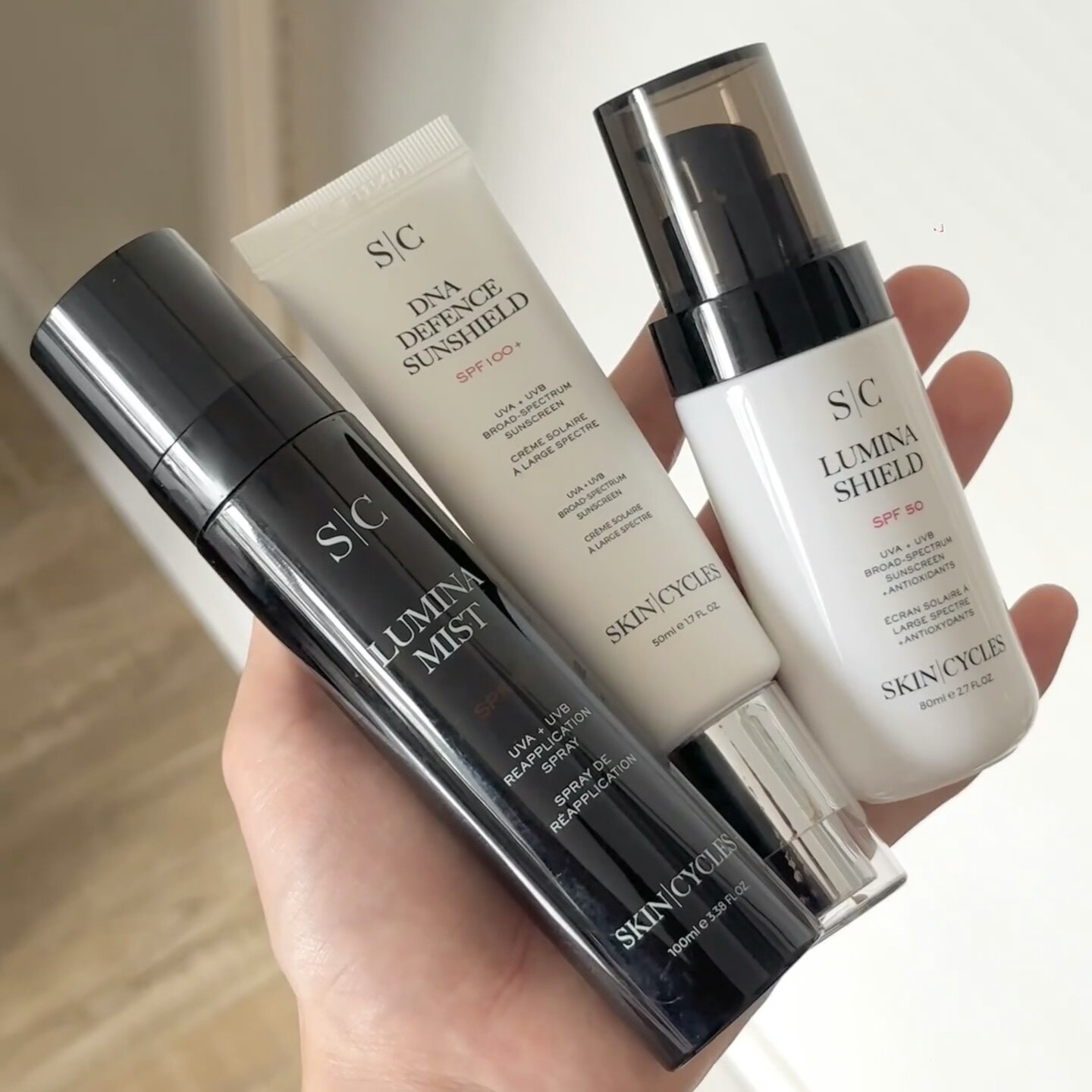【保税区】skincycles防晒基因滤镜防晒50ml冰光防晒精华80ml喷雾