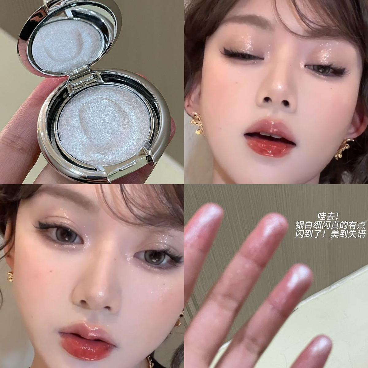 山樱美人！土豆泥腮红高光膏一体多用珠光细闪提亮盘晒红2025新款