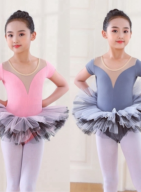 儿童舞蹈服芭蕾舞裙女童练功服秋冬长袖女孩跳舞蓬蓬纱裙考级服装
