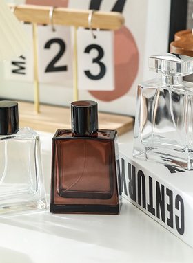 宇兮YUXI 50ml香水瓶扁方厚底喷雾瓶化妆品包装瓶玻璃便携分装瓶