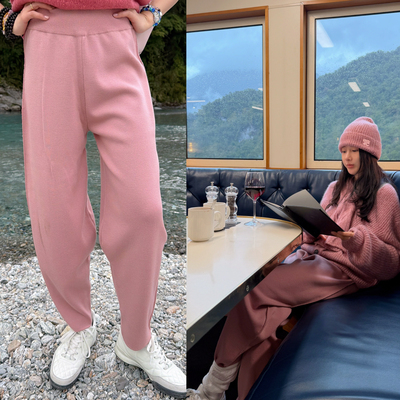 TZCO 「粉糖弯刀裤」德国杨子纱48支美丽诺羊毛立体感舒适针织裤