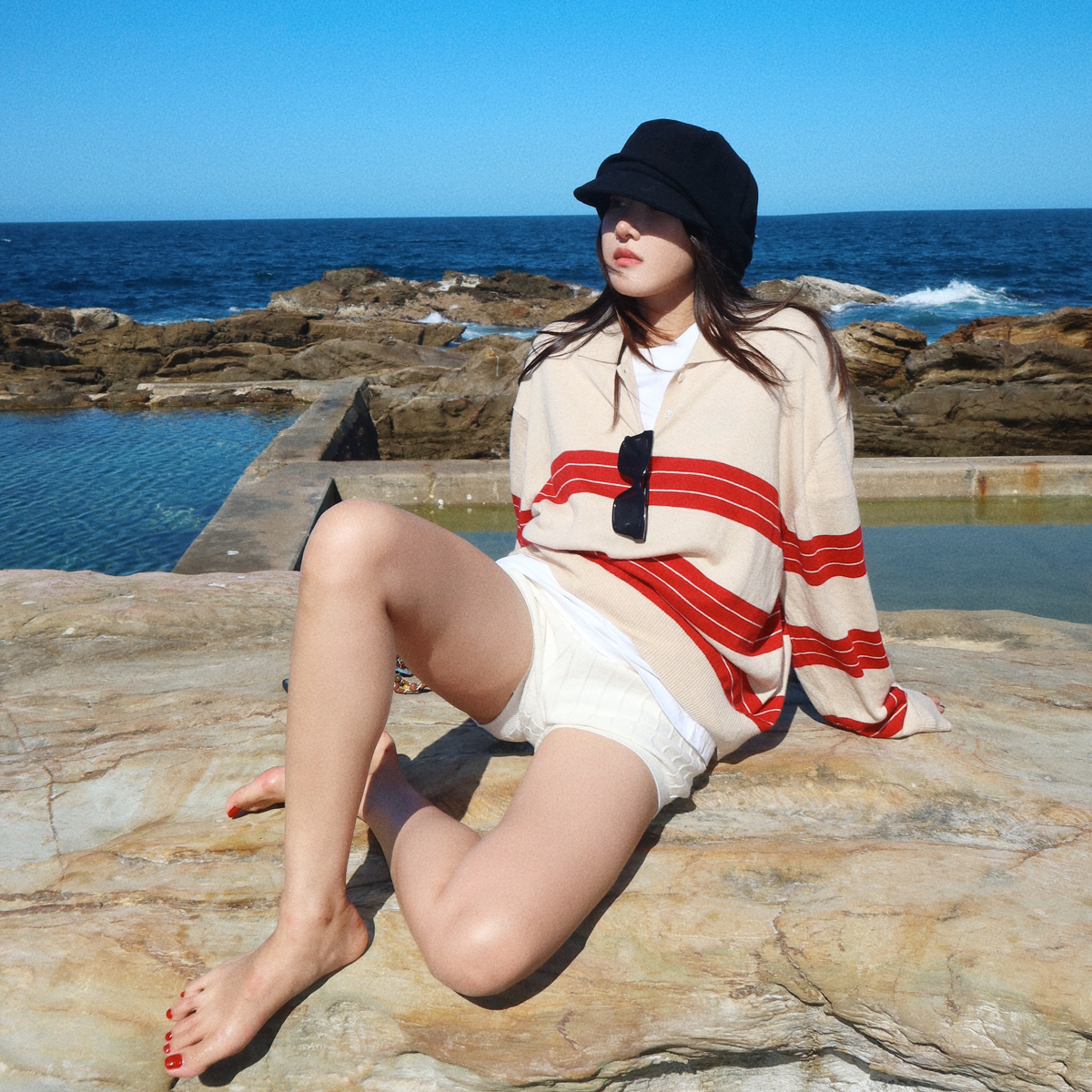 TZCO 24秋「条纹POLO衫」康赛妮48支棉羊绒超柔软复古休闲针织衫